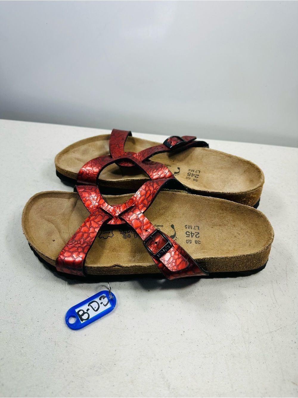 Birki Red Strap Sandals Women's Size 7